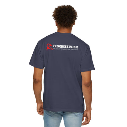 "Progressivism - Enemy of Western Civilization", Unisex T-shirt (Dark Colors)