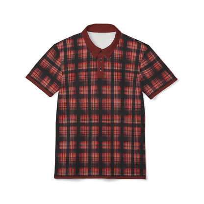"Kin of Flame", Unisex Polo Shirt (Harvard Red Collar)