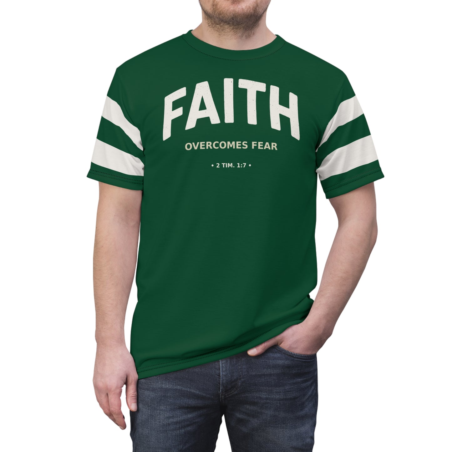 "Faith Overcomes Fear", Unisex Tee (Evergreen)