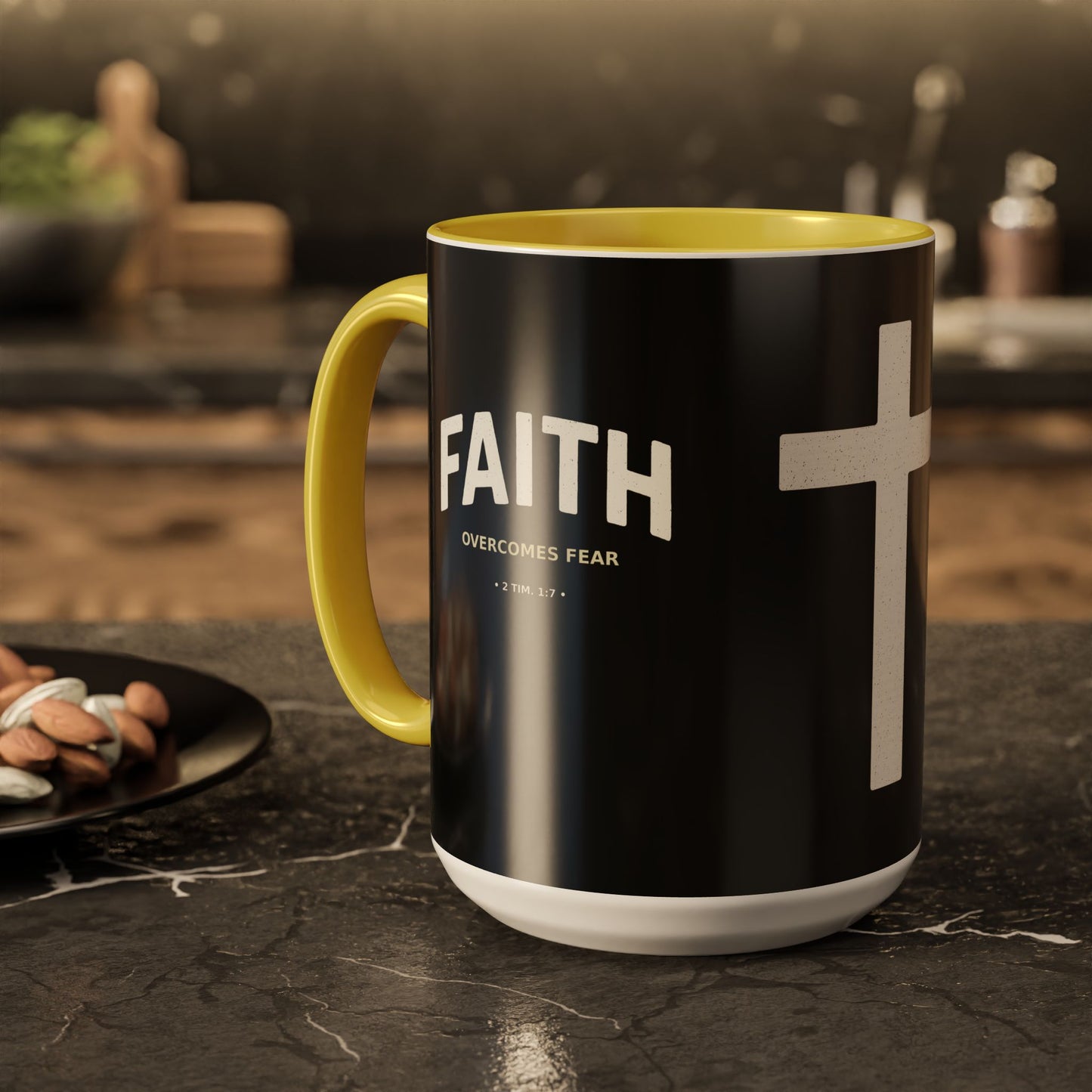 "Faith Overcomes Fear", Colorful Mugs (11oz, 15oz)