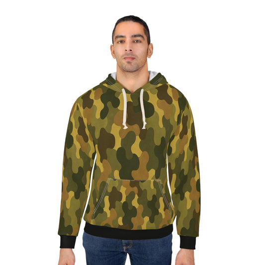 "SASR inspired Day-Ops Camouflage" Style 01, Unisex Wearable Art Pullover Hoodie (SASR Black Cuffs & Waist)