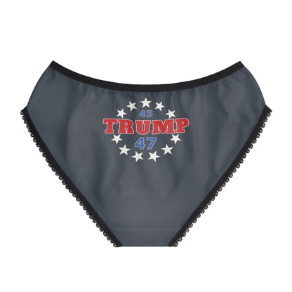 "Trump 45-47 Circle of Stars", Women's Briefs (Hearthstone Grey)