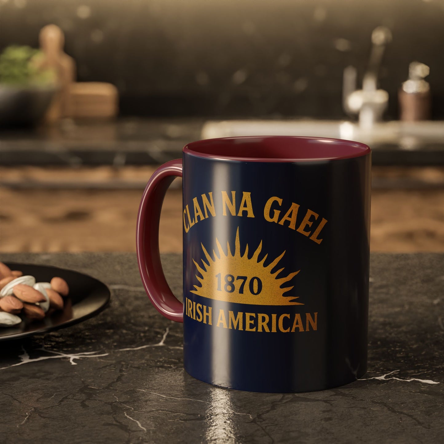"Clan na Gael - Irish American", Colorful Mugs (11oz, 15oz) (Mariana Blue)