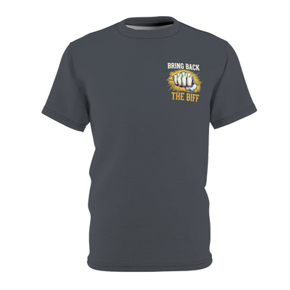 "Bring Back The Biff", Unisex T-shirt (Hebridean Grey)