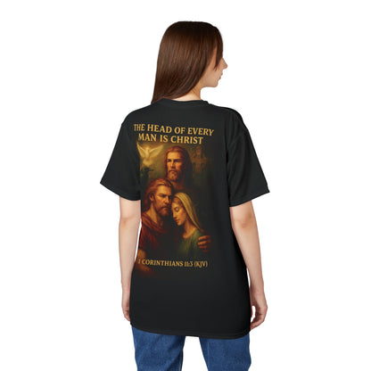 "1 Corinthians 11:3 (KJV)", Wearable Art Unisex T-shirt (Void Black)