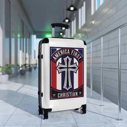 "America First Christian" Wall Art #11 Suitcases (Alabaster White)