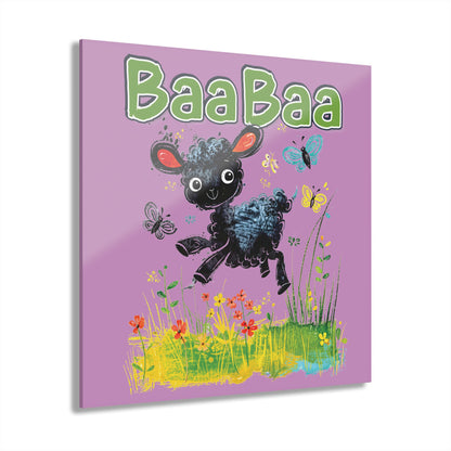 "Baa Baa Black Sheep", Acrylic Wall Prints (French Cleat Hanging) (Sanctified Petal)