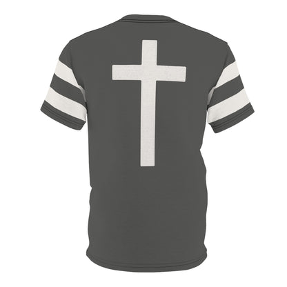 "Faith Overcomes Fear", Unisex Tee (Panzer Grey)