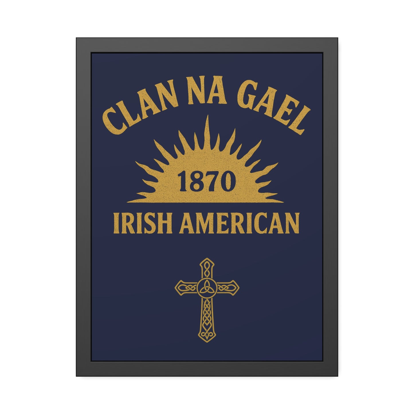 "Clan na Gael - Irish American", Framed Paper Poster (Mariana Blue)