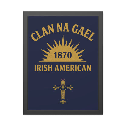 "Clan na Gael - Irish American", Framed Paper Poster (Mariana Blue)
