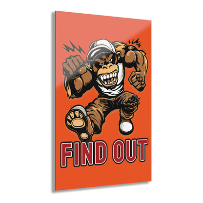 "Find Out", Acrylic Wall Prints (French Cleat Hanging) (Willpower Orange)