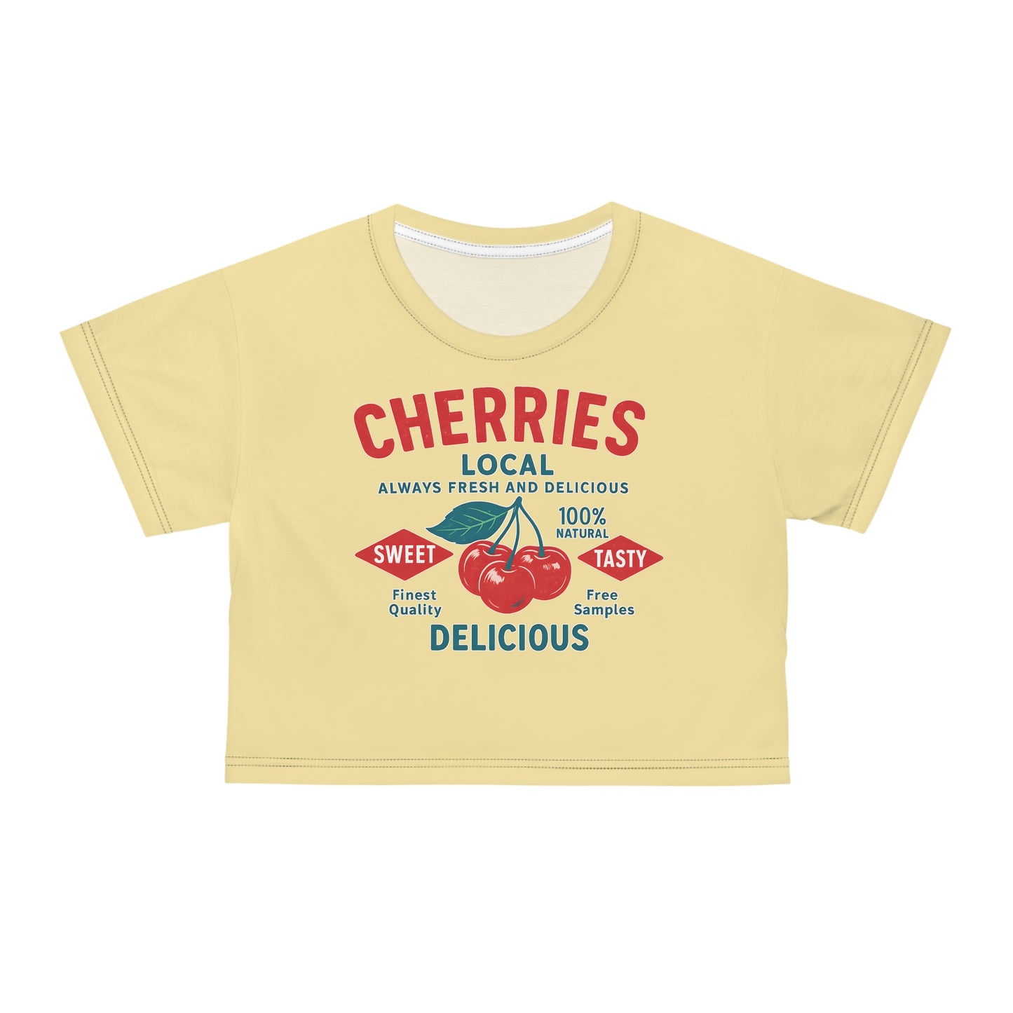 "Delicious Cherries", Crop Tee (Sanctum Veil)