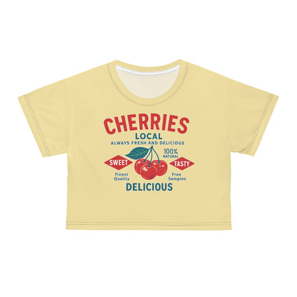 "Delicious Cherries", Crop Tee (Sanctum Veil)