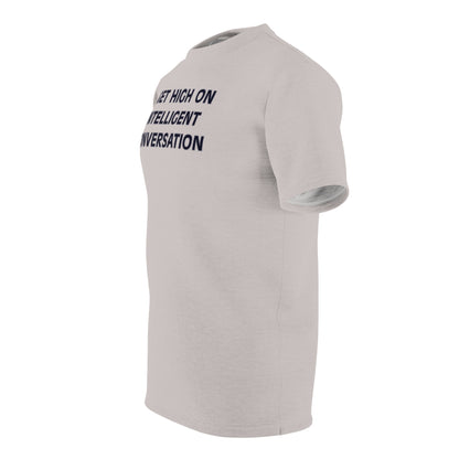 "Intelligent Conversation", Unisex T-shirt (Warm Ash)