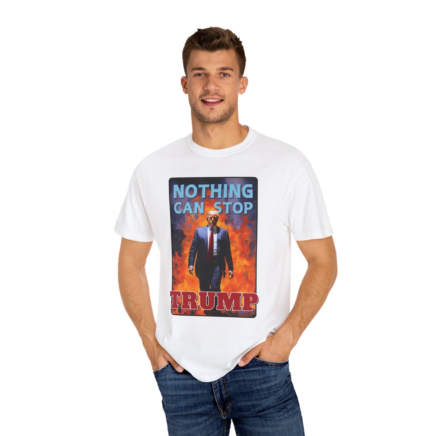 "Nothing Can Stop Trump", Unisex T-shirt (Light Colors)