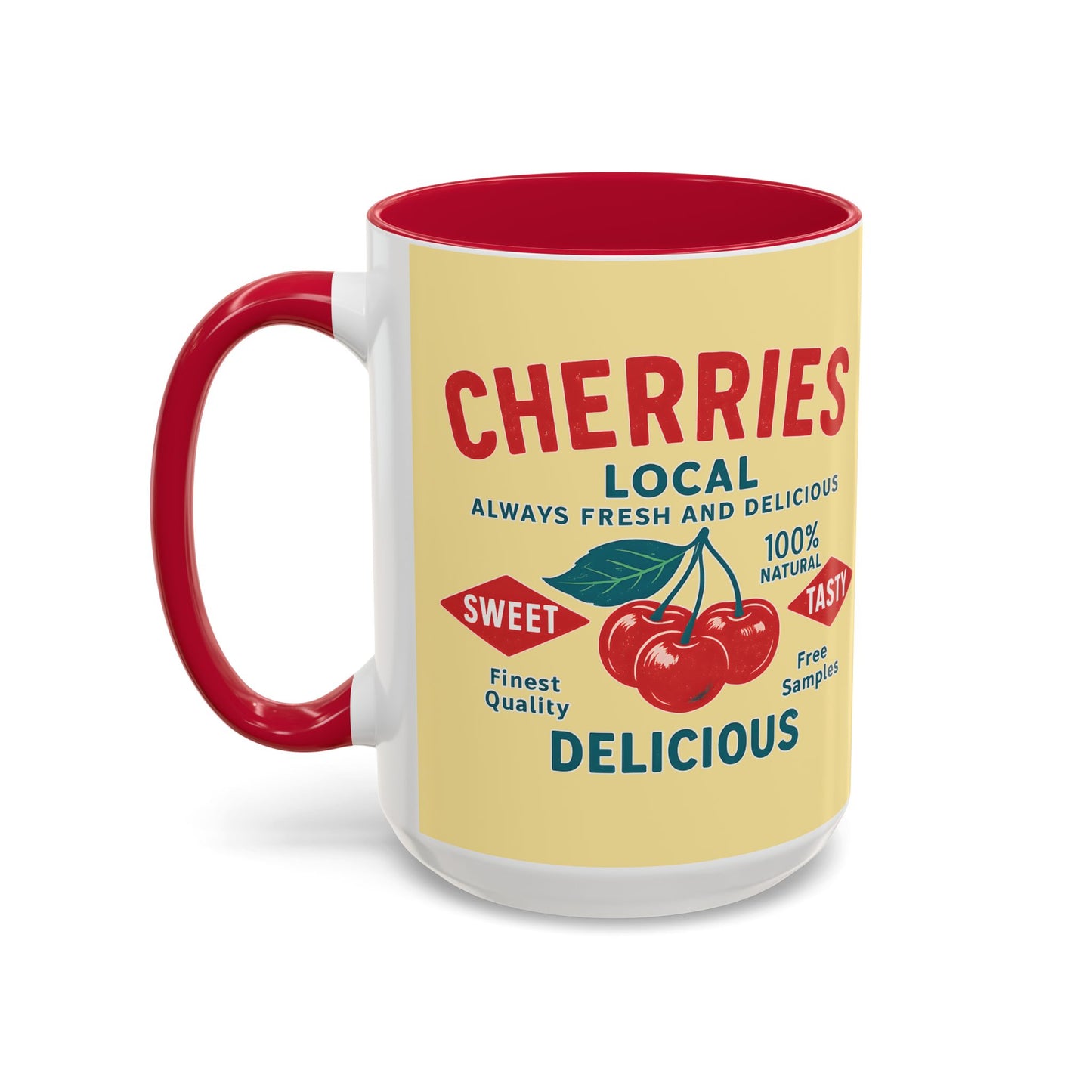 "Delicious Cherries", Colorful Mugs (11oz, 15oz) (Sanctum Veil)