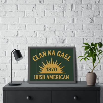 "Clan na Gael - Irish American", Framed Paper Poster (Fenian Green)