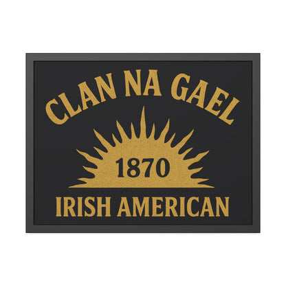 "Clan na Gael - Irish American", Framed Paper Poster (Raven Black)