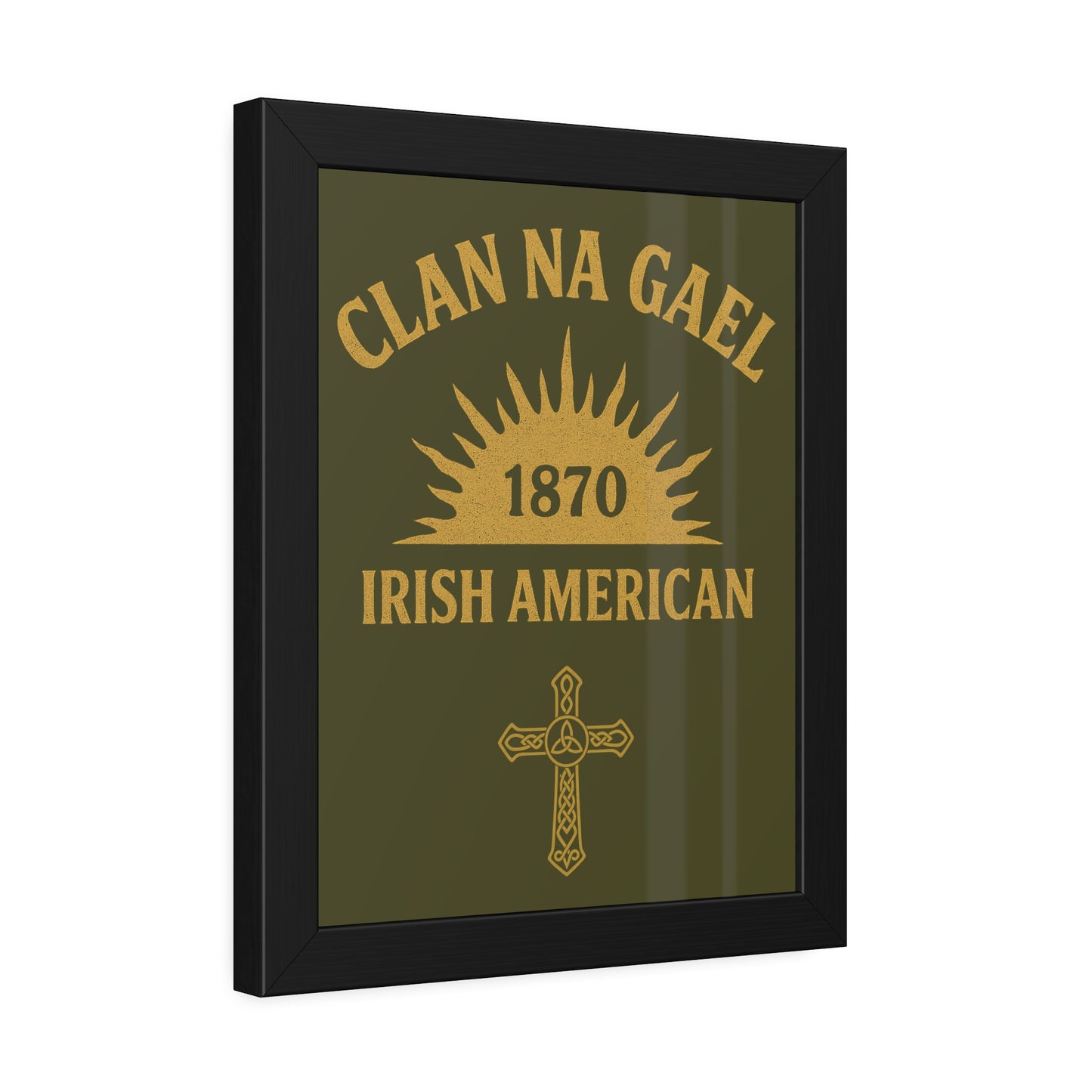 "Clan na Gael - Irish American", Framed Paper Poster (Fianna Green)