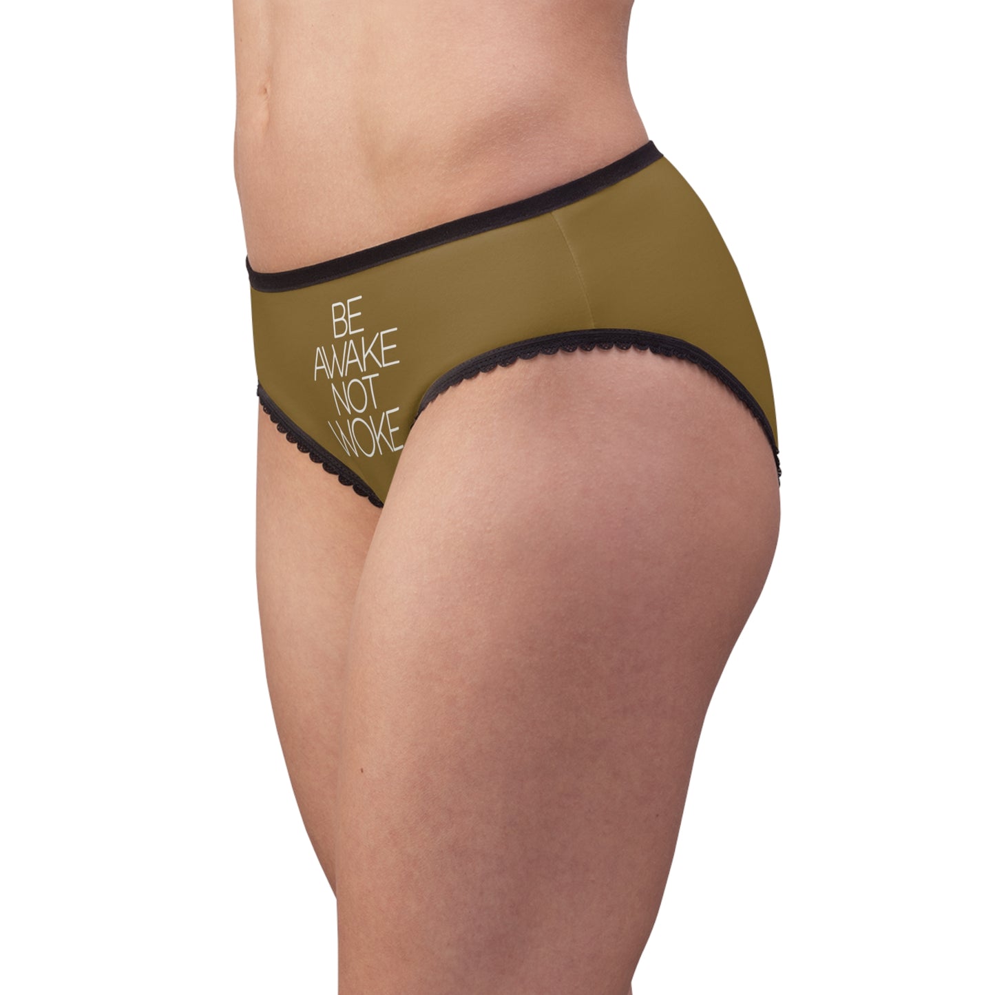 "Be Awake Not Woke" #2, Women's Briefs (Sanctuary Bronze)