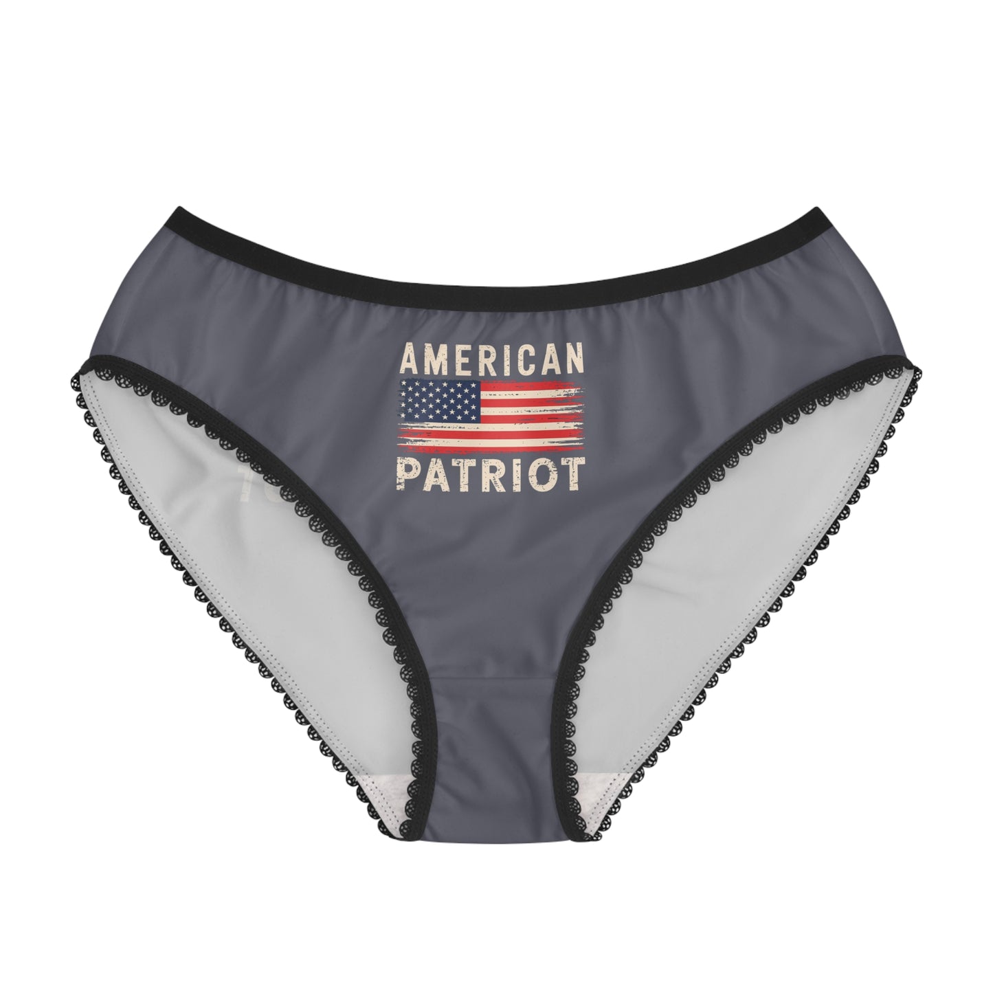 "American Patriot" with Flag #02, Women's Briefs (Dolphin Grey)