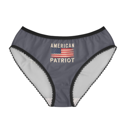 "American Patriot" with Flag #02, Women's Briefs (Dolphin Grey)