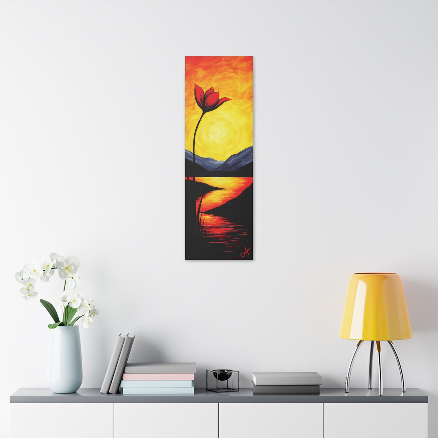 "Bloom of Twilight's Passion", Stretched Classic Canvas Fine Art Print