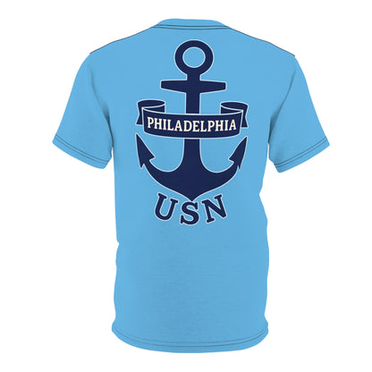 "USN Anchor", Unisex T-shirt (Atlantic Sky)