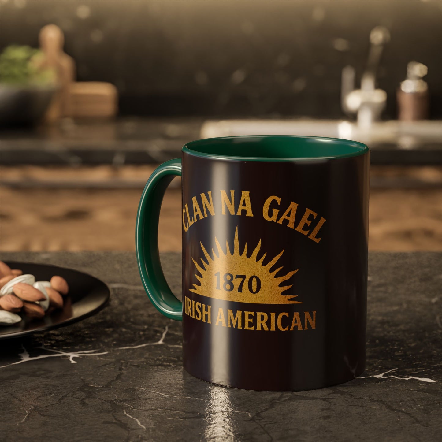 "Clan na Gael - Irish American", Colorful Mugs (11oz, 15oz) (Seal Brown)