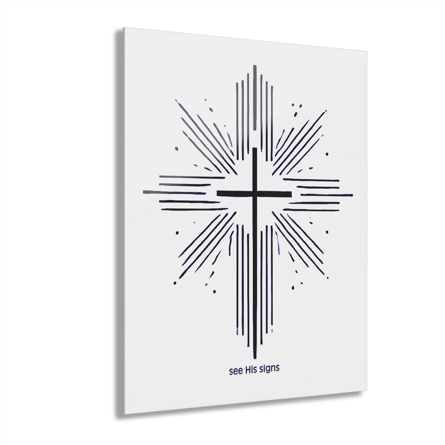 "See His Signs", Acrylic Wall Print (French Cleat Hanging) (Alabaster White)