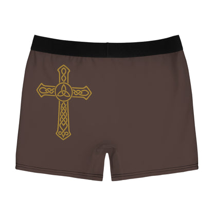 "Clan na Gael - Irish American", Men's Boxer Briefs (Wild Boar Brown)