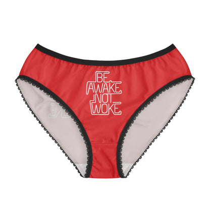 "Be Awake Not Woke" #1, Women's Briefs (Peterhouse Red)