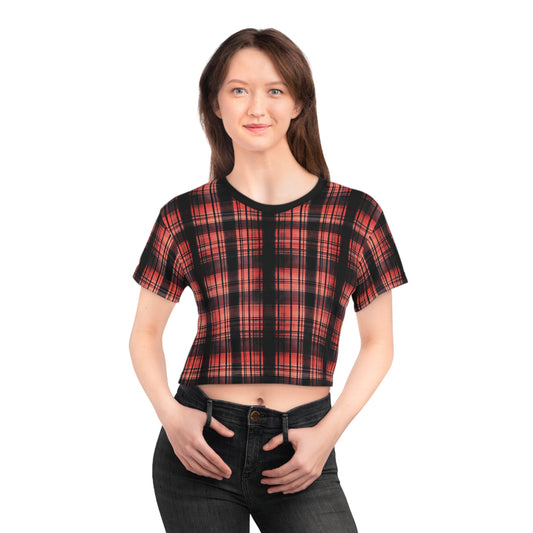 "Kin of Flame", Crop Tee (Flame Black Collar)