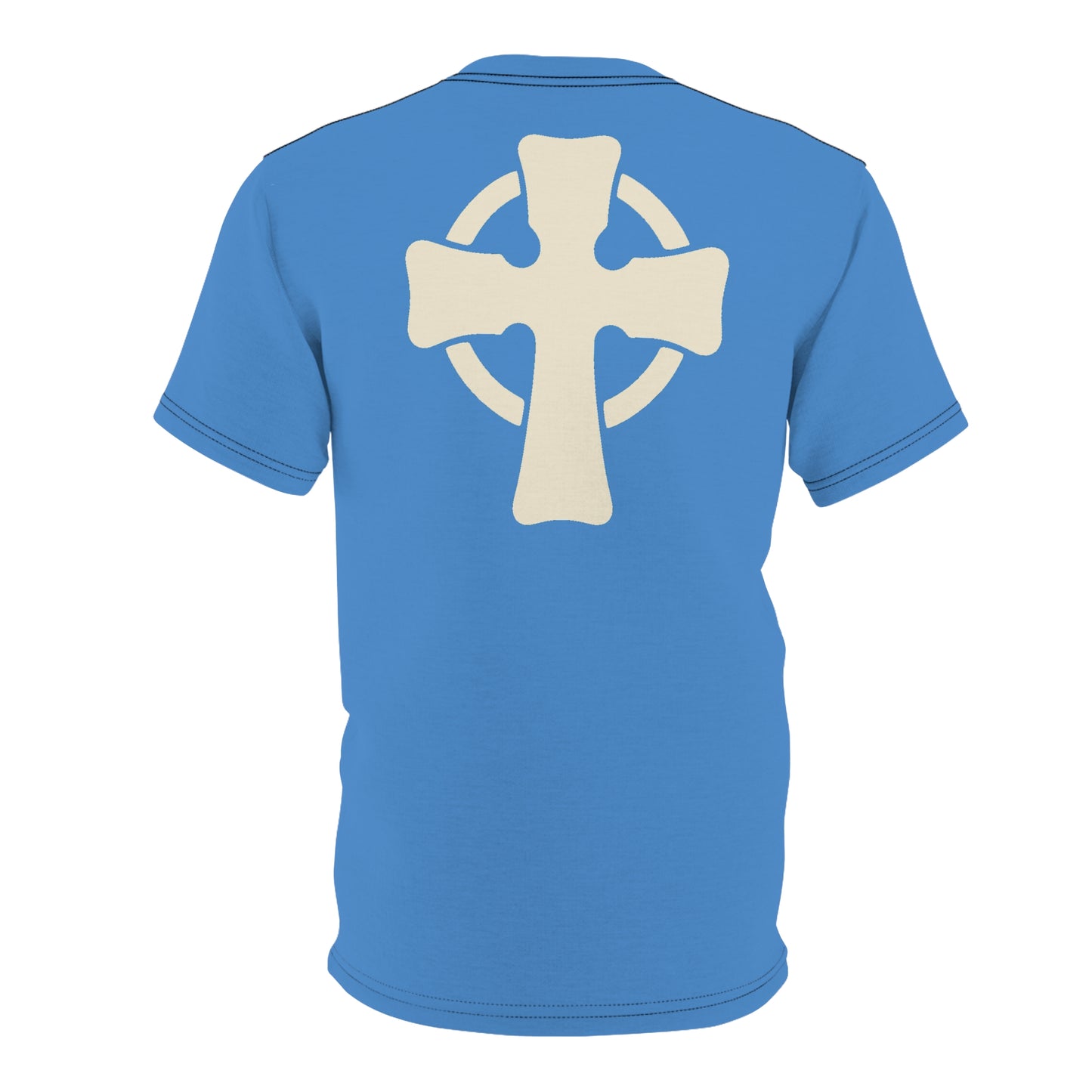 "Retro Jesus", Unisex T-shirt (Pop Cyan-Atlantic)