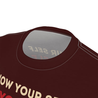 "Know Your Self", Unisex T-shirt (Mahogany)