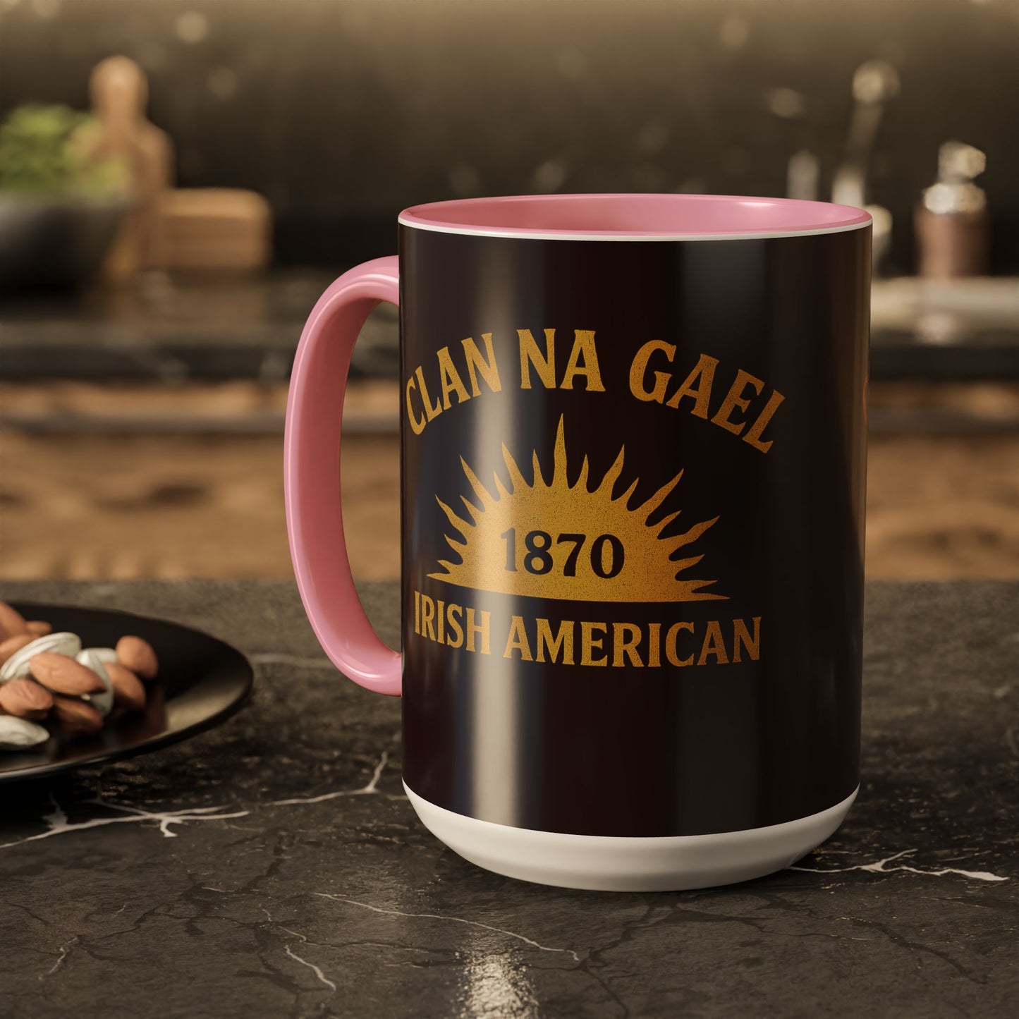 "Clan na Gael - Irish American", Colorful Mugs (11oz, 15oz) (Seal Brown)