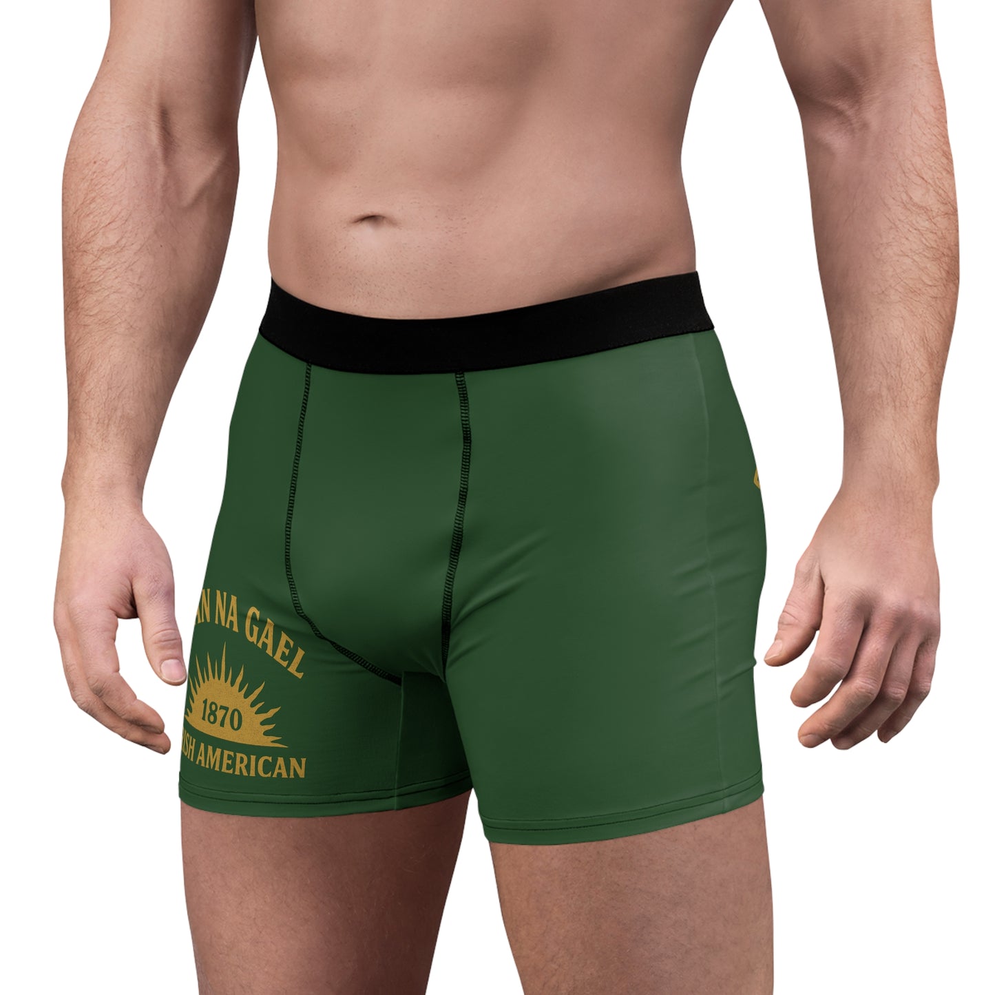 "Clan na Gael - Irish American", Men's Boxer Briefs (Brithemain Green)