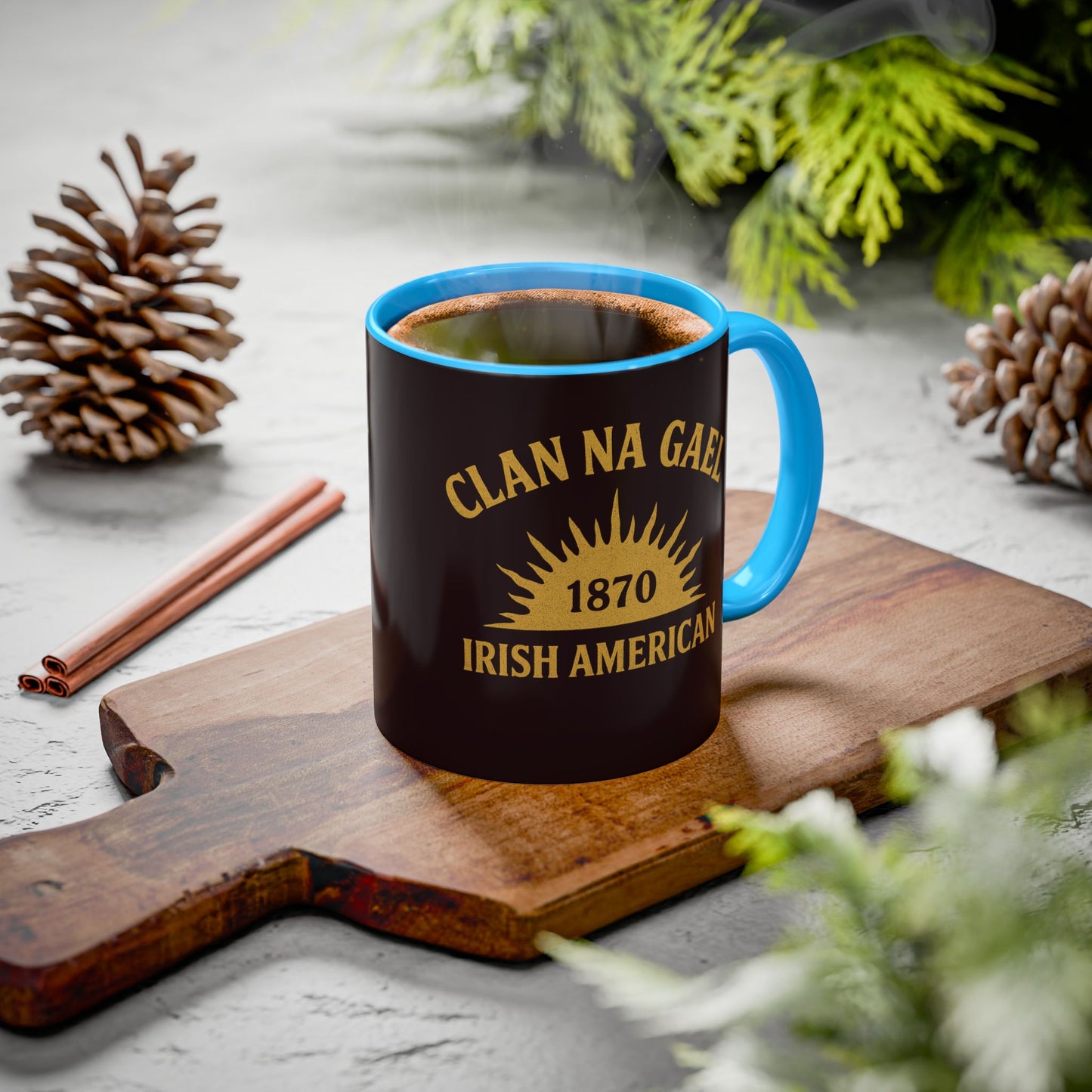 "Clan na Gael - Irish American", Colorful Mugs (11oz, 15oz) (Seal Brown)