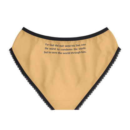 "Good News - John 3:17", Women's Briefs (Topaz Orange)