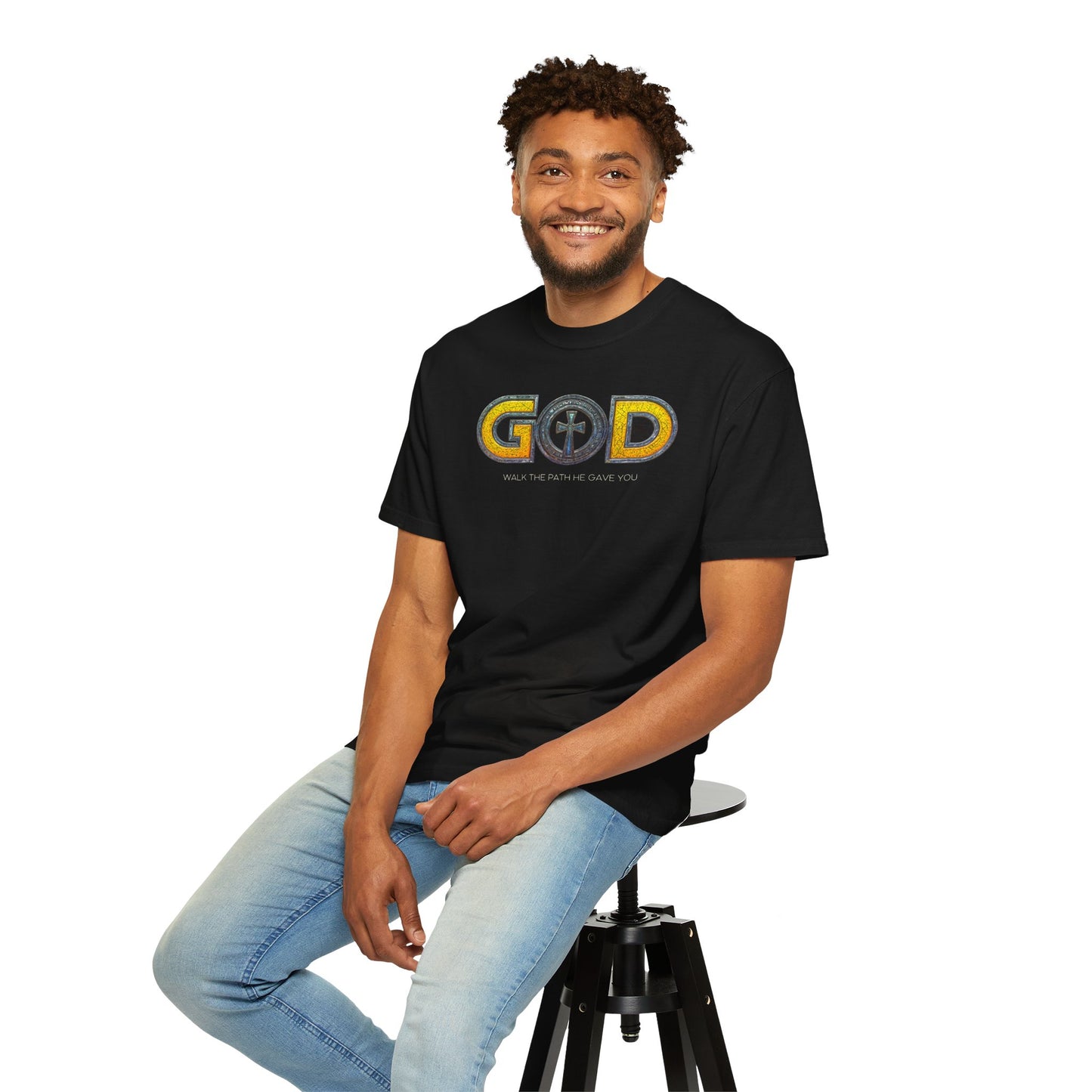 "God - Walk The Path He Gave You", Unisex T-shirt (Black)