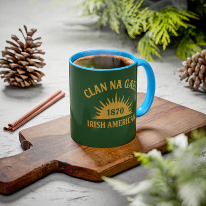 "Clan na Gael - Irish American", Colorful Mugs (11oz, 15oz) (Brithemain Green)