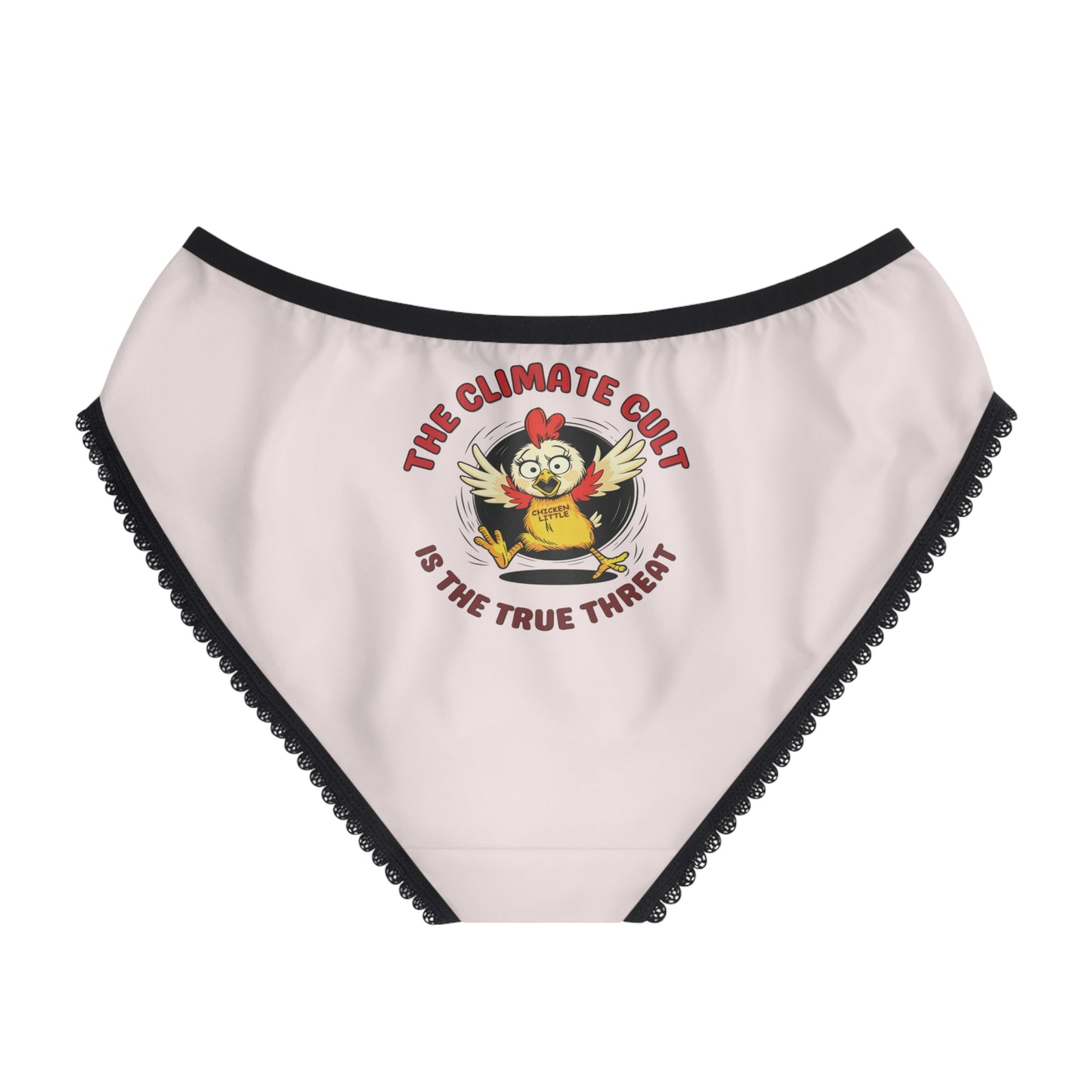 "The Climate Cult" (Chicken Little), Women's Briefs (Washed Pebble Grey)