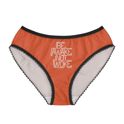 "Be Awake Not Woke" #1, Women's Briefs (Halloween Orange)