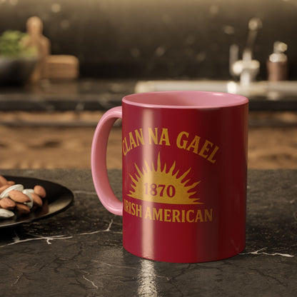 "Clan na Gael - Irish American", Colorful Mugs (11oz, 15oz) (Fénechas Red)