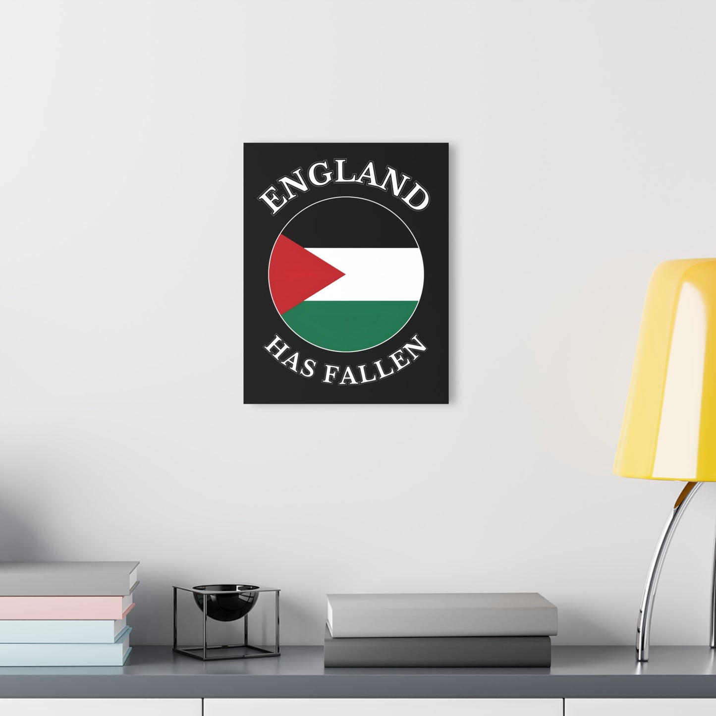 "England has Fallen", Acrylic Wall Prints (French Cleat Hanging) (Void Black)