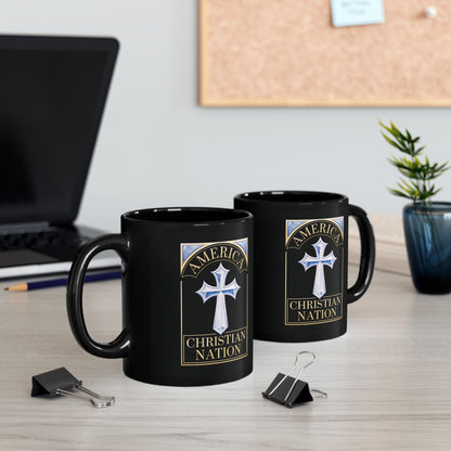 "America Christian Nation" #22, Black Mug (11oz & 15oz)