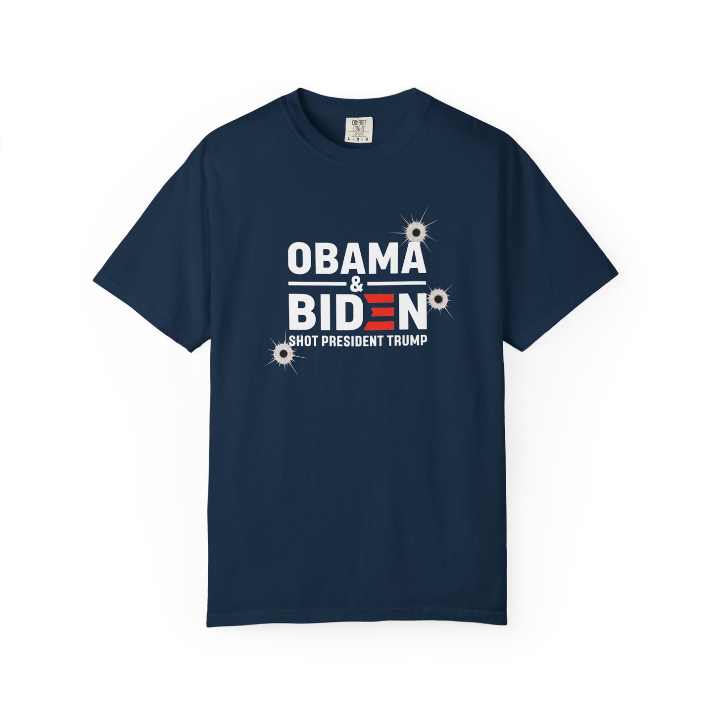 "Obama & Biden Shot President Trump", Unisex Black T-shirt