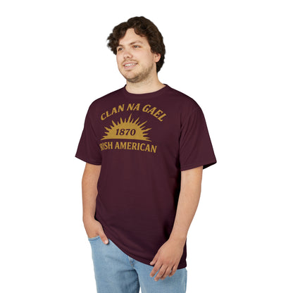 "Clan na Gael - Irish American", Unisex T-shirt (Black Raspberry)