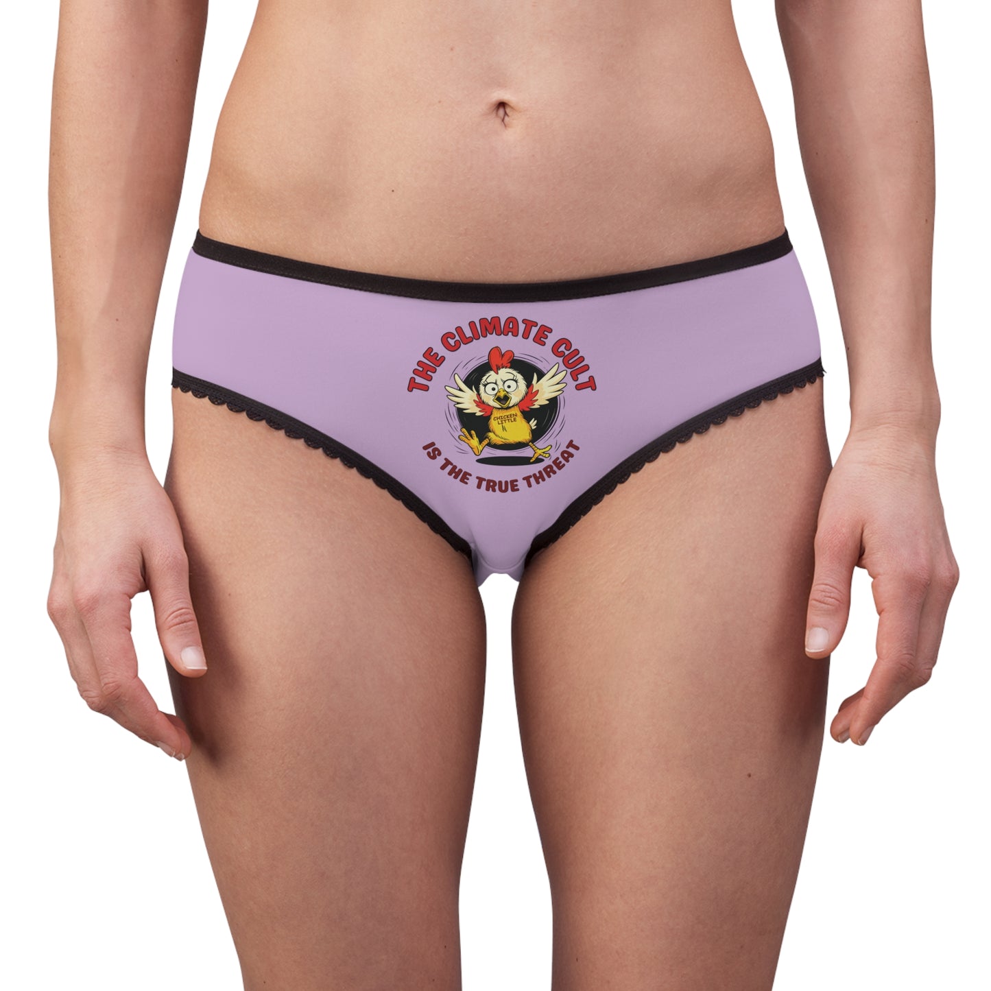 "The Climate Cult" (Chicken Little), Women's Briefs (Mauve)