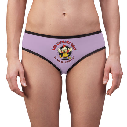 "The Climate Cult" (Chicken Little), Women's Briefs (Mauve)
